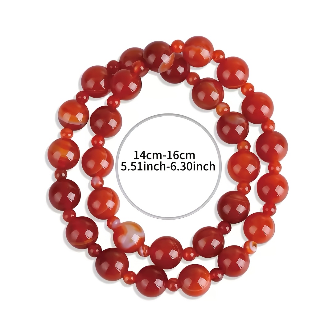 Natural Red Thread Vein Agate Double-Strand Bracelet, Vintage